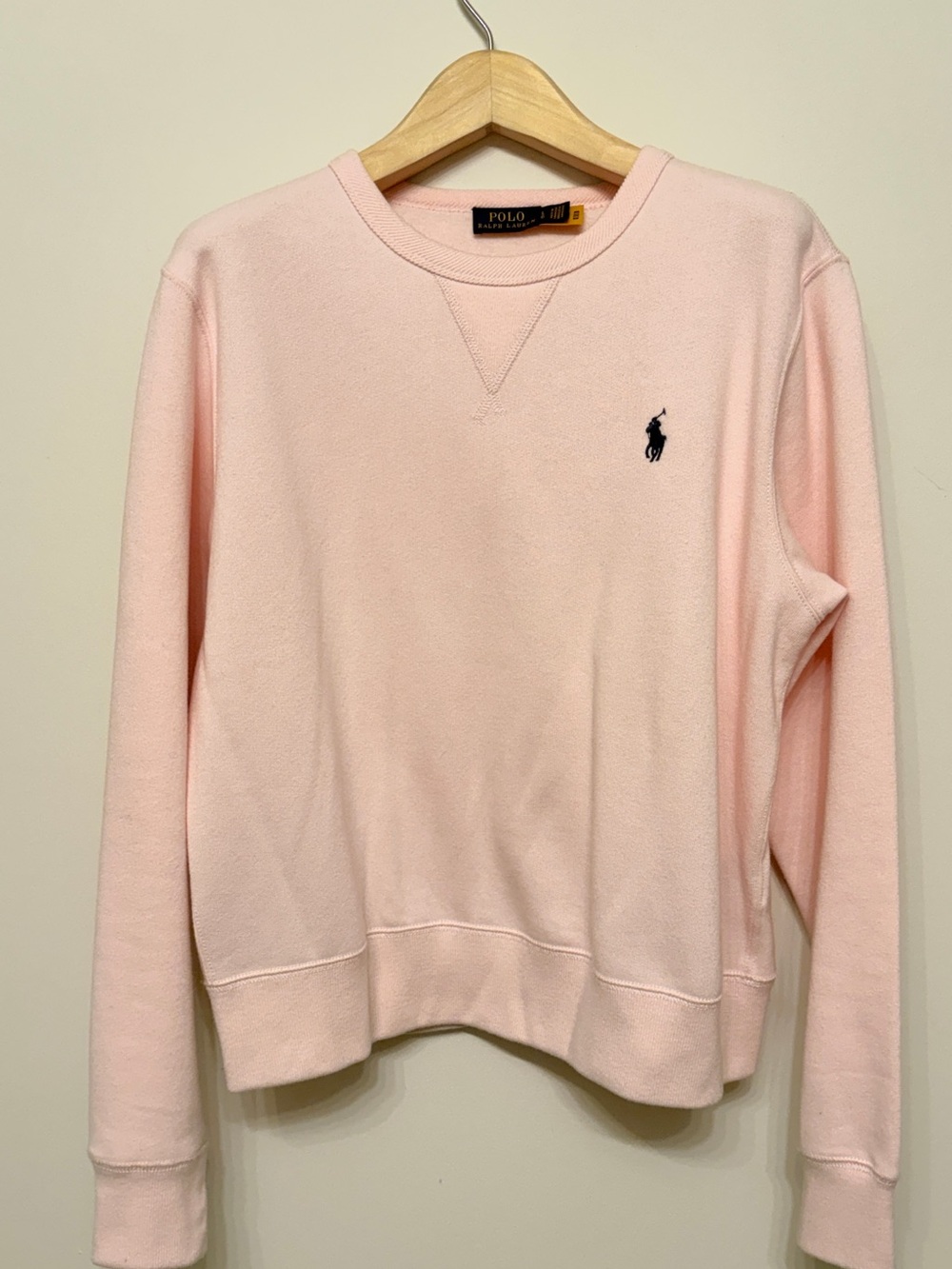 Polo Ralph Lauren pink crew sweatshirt sz l large preloved